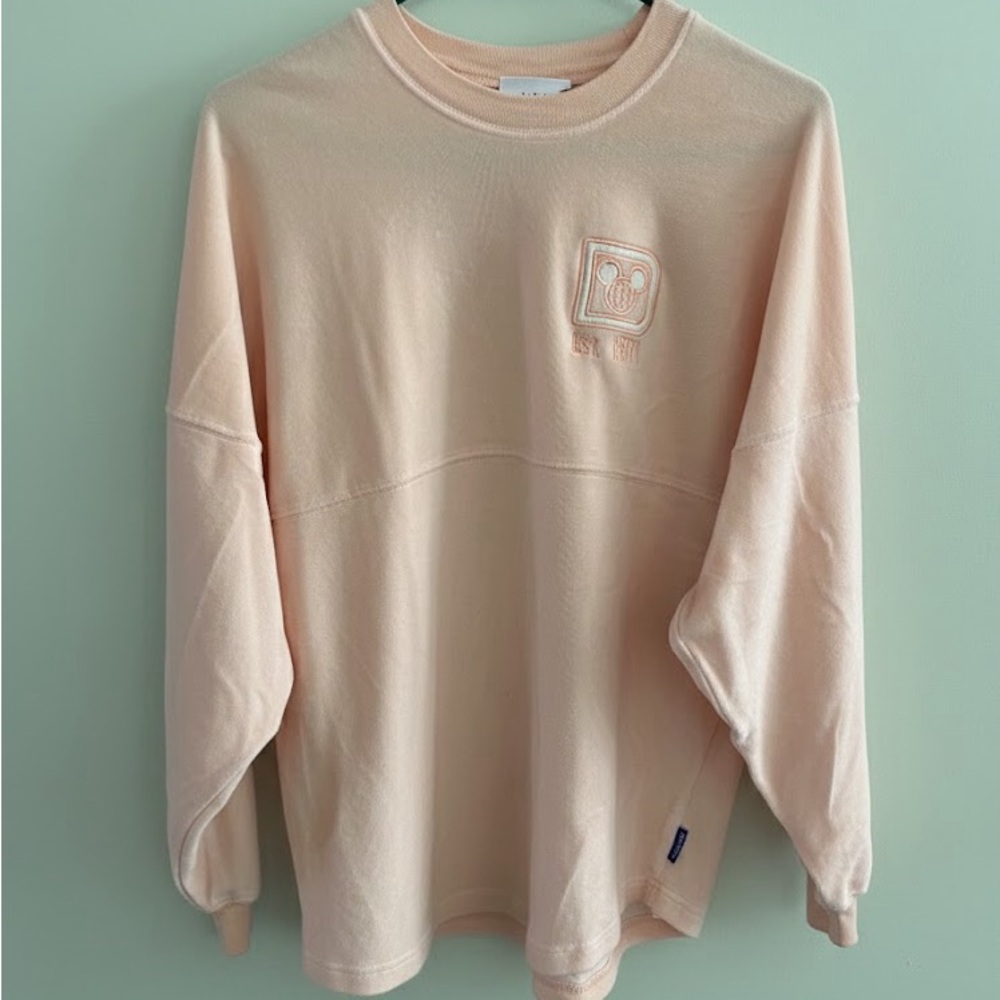 Walt Disney World Embroidered  Peach Spirit Jersey with Floral Detail- XS
